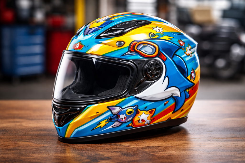 melhor capacete infantil para moto com viseira e design colorido para crianças